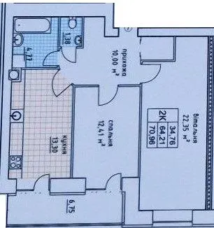 ЖК на Слівенській — 71 м²