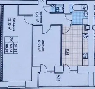 ЖК на Слівенській — 66.7 м²