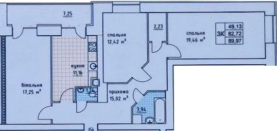 ЖК на Слівенській — 90 м²