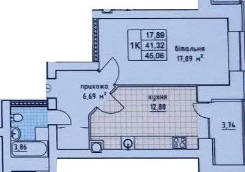 ЖК на Слівенській — 45.1 м²