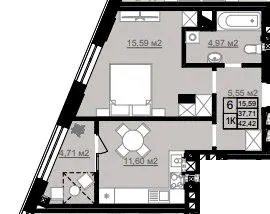 ЖК D2 — 42.4 м²