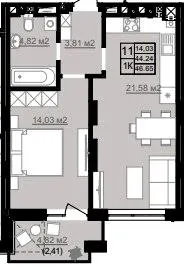 ЖК D2 — 46.7 м²