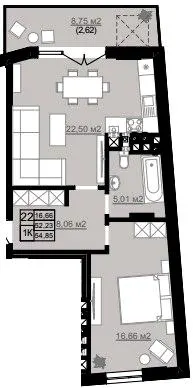 ЖК D2 — 54.9 м²