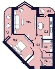 ЖК Краєвид Верховини — 67 м²