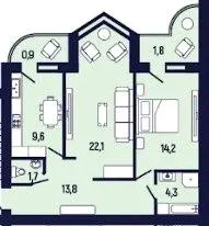 ЖК Краєвид Верховини — 68.4 м²