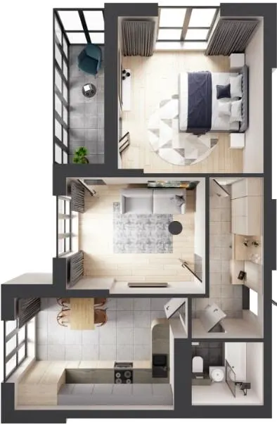 ЖК Кленовий Парк — 61.7 м²