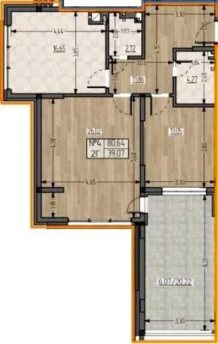 ЖБК Полетаєва — 80.6 м²