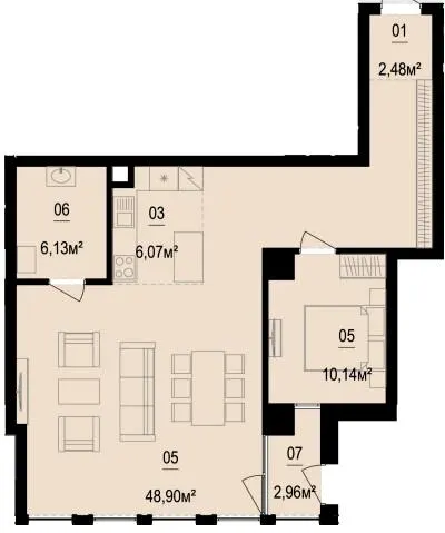 KYЇVPROEKT City Space — 76.7 м²