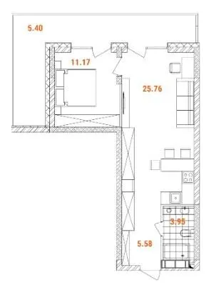 Прибутковий будинок S1 Obolon — 51.7 м²