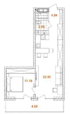 Прибутковий будинок S1 Obolon — 48.5 м²