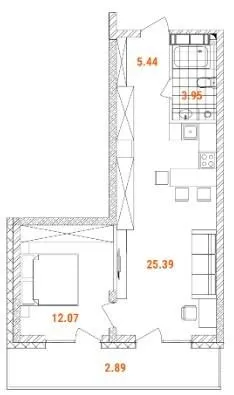 Прибутковий будинок S1 Obolon — 49.7 м²
