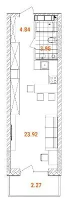 Прибутковий будинок S1 Obolon — 35 м²