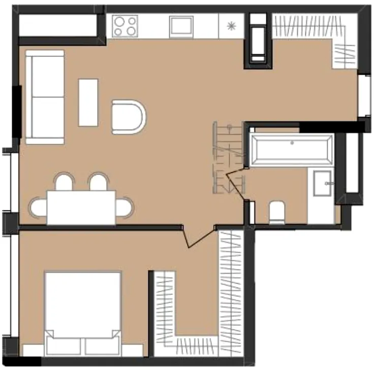 ЖК PUSHA HOUSE — 59.1 м²