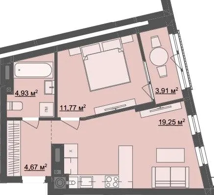ЖК Ривер Сити — 44.2 м²