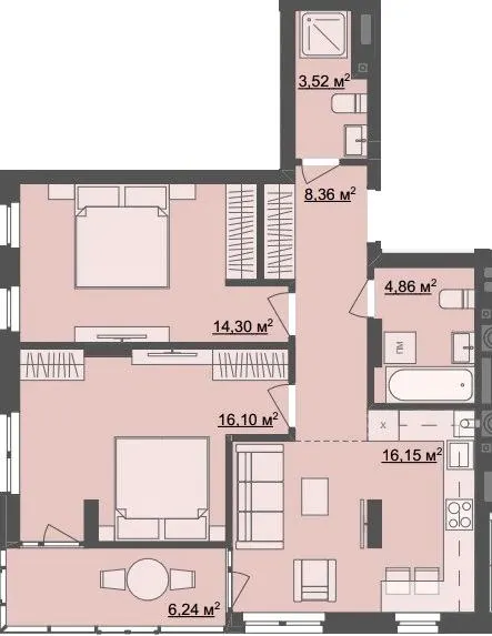 ЖК Ривер Сити — 68.5 м²