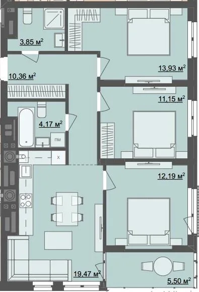 3-кімнатна квартира, 80 м², Тетеревський бульвар, Житомир — фото 1