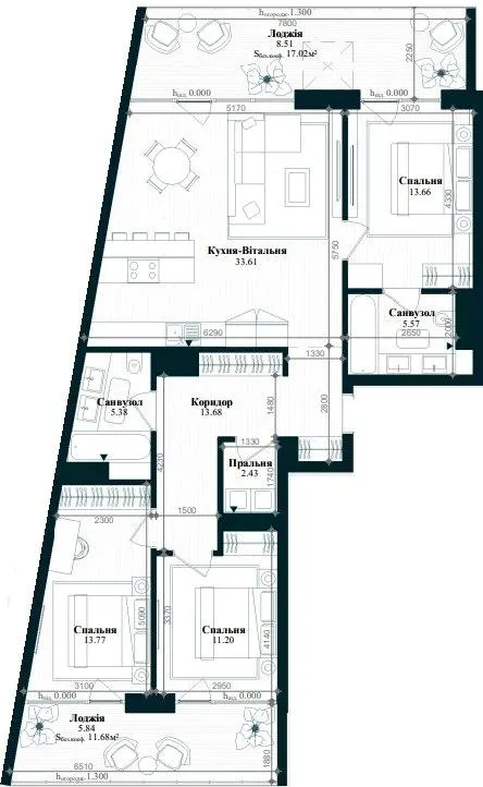 ЖК Park Lake City — 113.7 м²