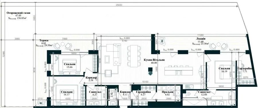 ЖК Park Lake City — 185.6 м²