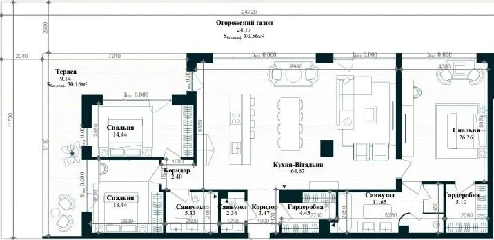 ЖК Park Lake City — 162.7 м²
