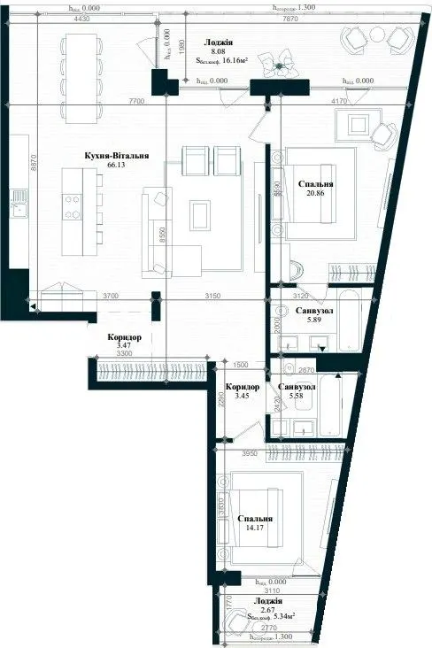 ЖК Park Lake City — 130.3 м²