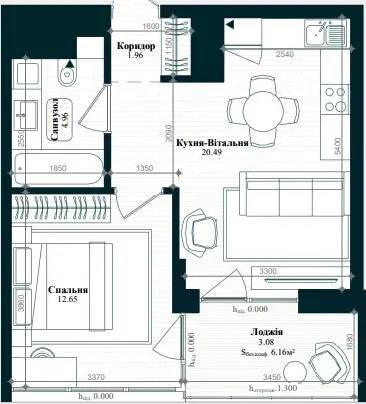 ЖК Park Lake City — 43.1 м²