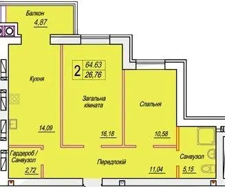 ЖК Смарт Сіті 3 — 64.6 м²