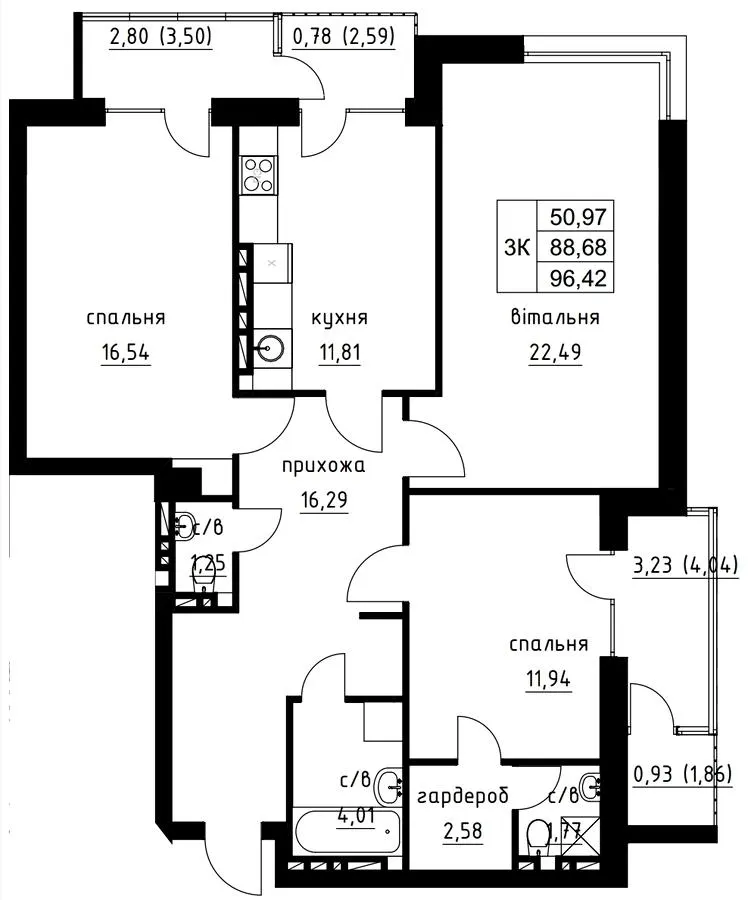 вул. Чумацька, 31 — 96.4 м²