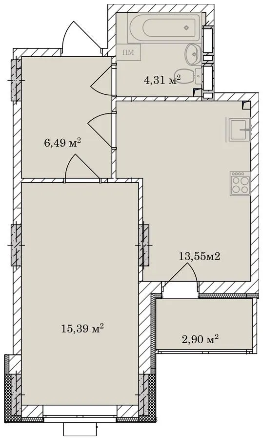 ЖК Вишгород Сіті Парк — 41.2 м²