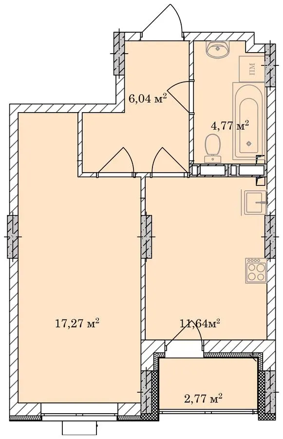 ЖК Вишгород Сіті Парк — 41.1 м²