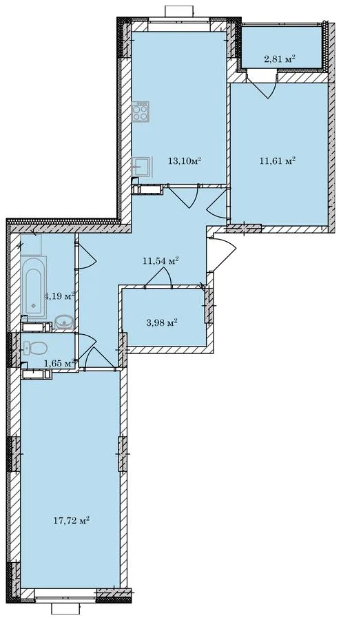 2-кімнатна квартира, 65 м², пров. Прожекторний, Вишгород — фото 1