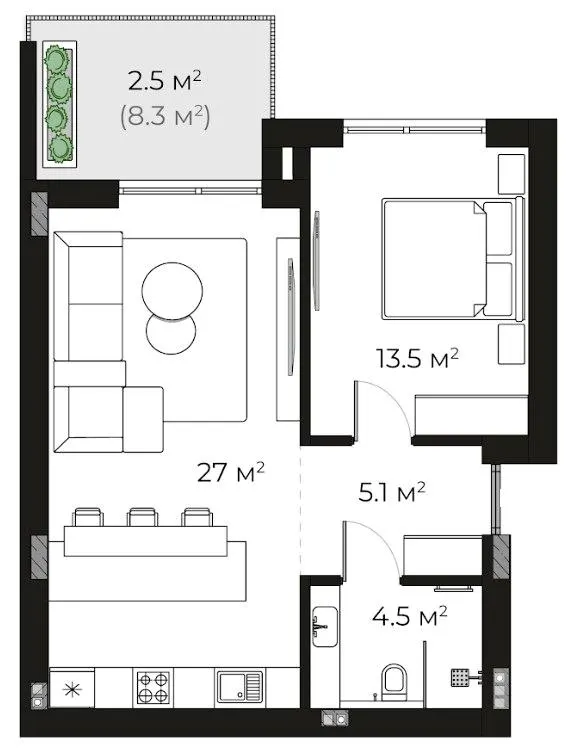 ЖК SHERWOOD — 52.6 м²