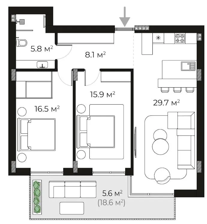 ЖК SHERWOOD — 81.6 м²