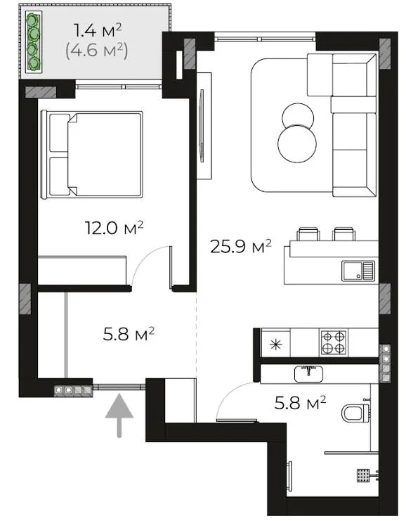 ЖК SHERWOOD — 50.9 м²