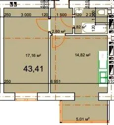 ЖК Family House — 43.4 м²