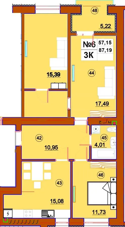 ЖК Комфорт Сіті — 87.2 м²