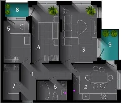 ЖК SKYGARDEN — 82 м²