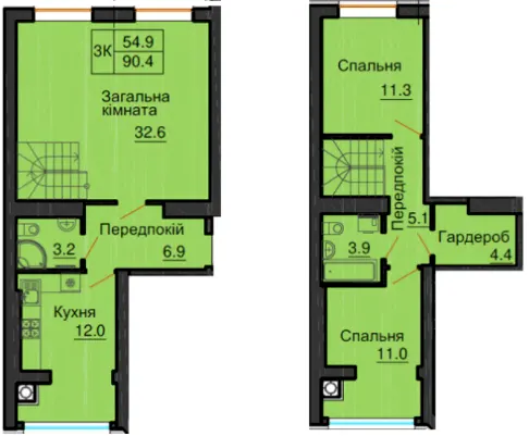 ЖК Софія Клубний — 90.4 м²