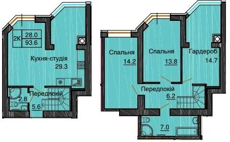 ЖК Софія Клубний — 93.6 м²