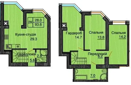 ЖК Софія Клубний — 93.6 м²