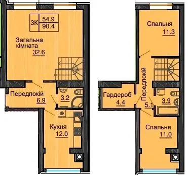 ЖК Софія Клубний — 90.4 м²