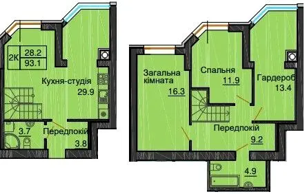 ЖК Софія Клубний — 93.1 м²