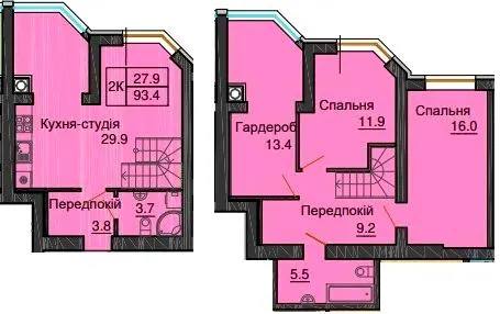 ЖК Софія Клубний — 93.4 м²