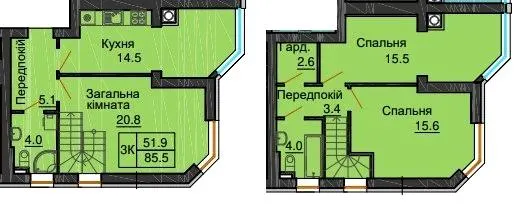 ЖК Софія Клубний — 85.5 м²