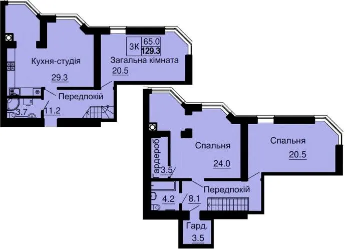 ЖК Софія Клубний — 128.8 м²