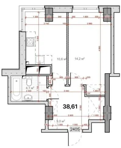 ЖК Миронова — 38.6 м²