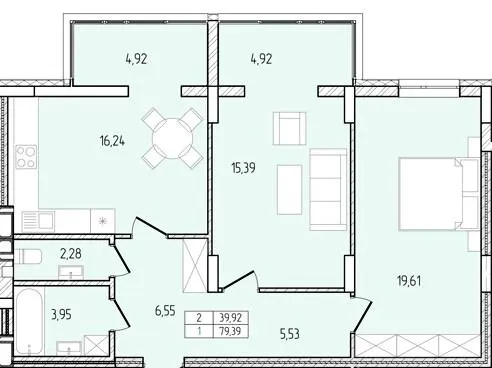 ЖК Перемога — 79.4 м²