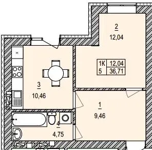 ЖК Сонячна Долина — 36.7 м²