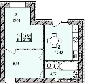 ЖК Сонячна Долина — 36.8 м²