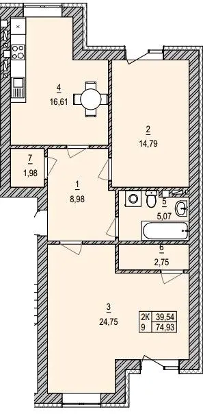 ЖК Сонячна Долина — 74.9 м²