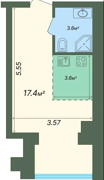 ЖК Софіївський квартал (вул. Ак. Шалімова) — 24.6 м²